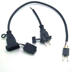 High quality 2pin black extension power cord 0.5m-10m copper power extension