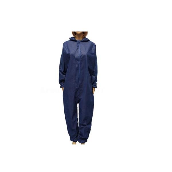 Buy Dark Blue Disposable Isolation Gown , Disposable Protective Coverall With Hood at wholesale prices