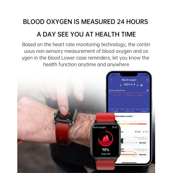 ET540 Health Monitoring Smart Watch 1.85 Inch BT Call Blood Oxygen Fitness For Men