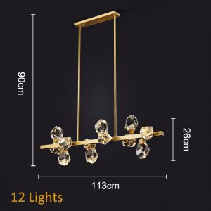 Modern Circle Rectangle Chandelier Lighting Living Dining Room Diamond Crystal