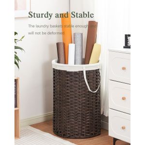 Large Laundry Hamper Laundry Basket Round Handwoven Wicker Laundry Baskets