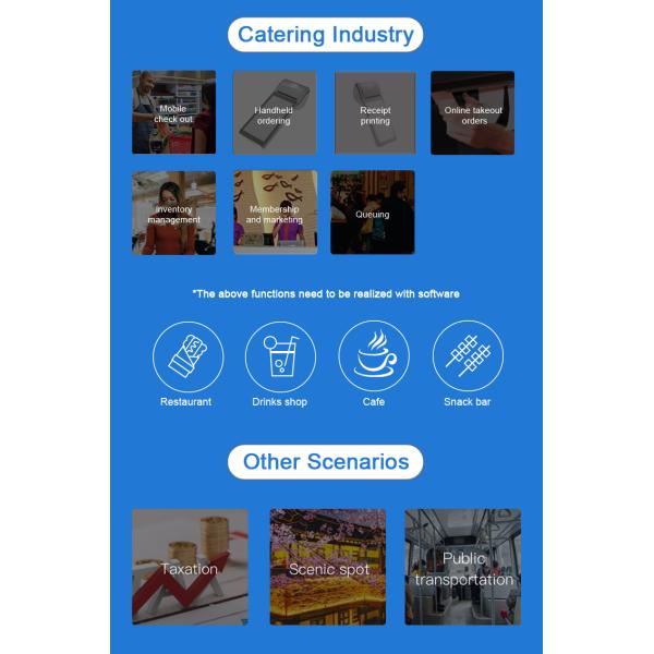 QR Code Bluetooth Portable POS Device System 2GB RAM