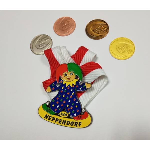 Germany medals supplier , largest germany carnival medal , debossed painted gold plated colorful carnival medals with