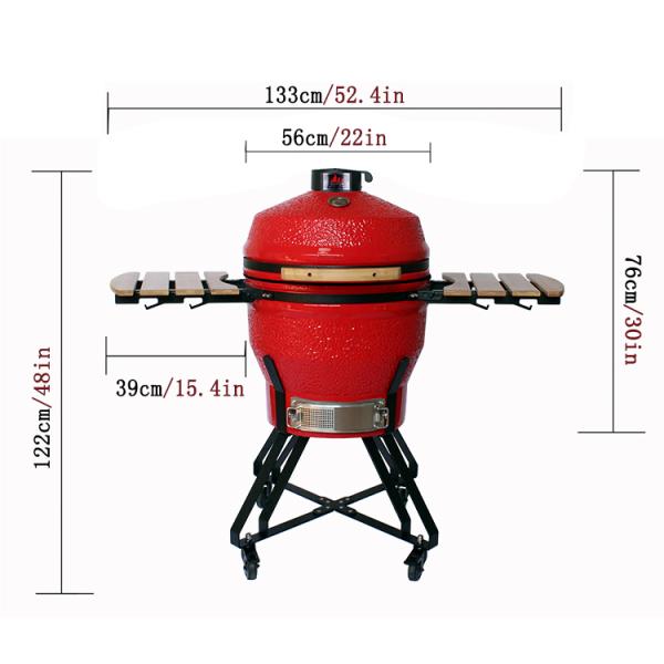 KIMSTONE the Most Popular of 22 Inch OUTDOOR Kamado Kitchen Restaurant Charcoal Griller