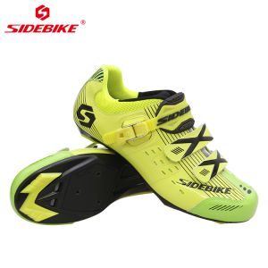 Yellow Youth Breathable Cycling Shoes , Road Bike Durability Anti Skid Sport