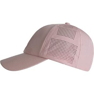 100% Polyester Printed Baseball Caps Curve Brim Laser Cut Hole Perforated Sport