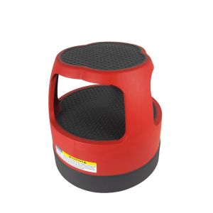 Customizable Color Round Step Stool with Retractable Casters Non-Slip Surface