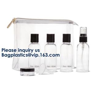 Cosmetic Toothbrush Transparent Makeup Bag With Customer Printing Slider Zipper