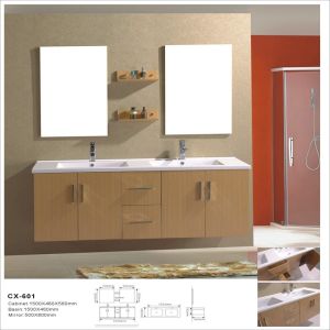 China Double Basin Modern MDF Bathroom Vanity , Wall Hanging Bathroom Cabinets on sale