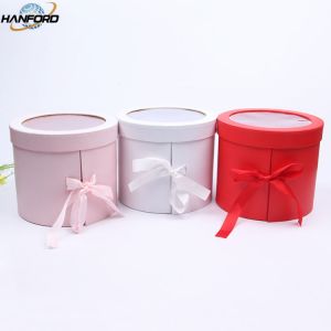 ISO14001 Round Cardboard Holiday Gift Box Packaging With Lids Ultralight