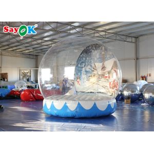 PVC Giant 3m Inflatable Christmas Snow Globe With Background Printing