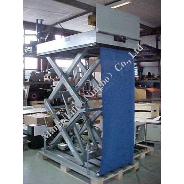 Buy CE Certified Customizable Marco High Scissor Lift Table with Loading Flap and Curtain at wholesale prices