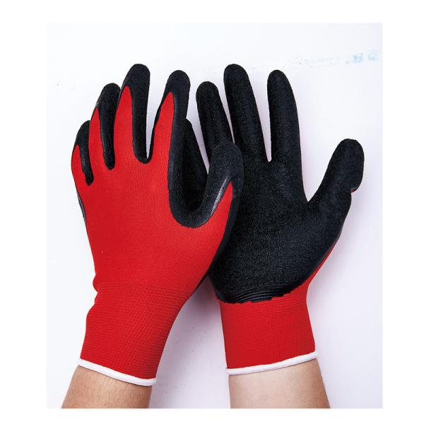 Black LX11014 OEM Logo Latex Wrinkled Protective Hand Safety Gloves for