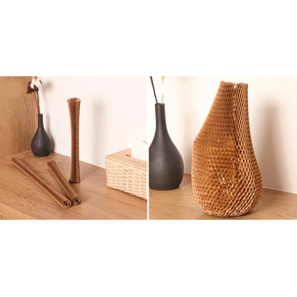 Kraft Paper Honeycomb Sleeve For Glass Wine Bottle Protective Shipping Cushion Packing