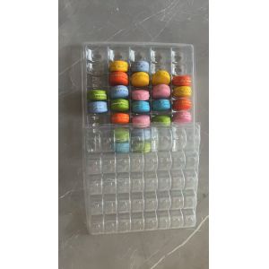 Macaron 40 Transparent Handmade Box Macaron Tray Packaging Chocolate Packaging