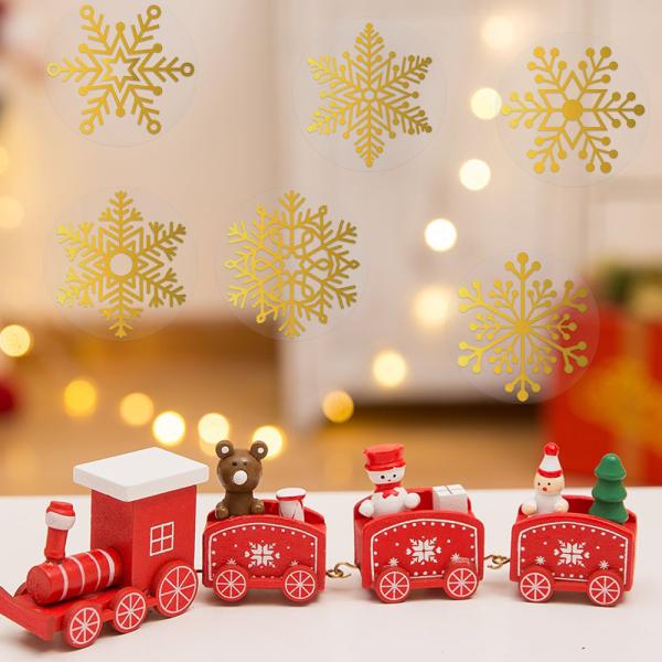 New round transparent hot gold gift packaging decoration sticker for Christmas Seal Label