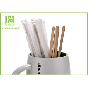 Quality Sterile Healthy Coffee Mixer Stick , Individually Paper Sleeve Wooden Drink Stirrers for sale