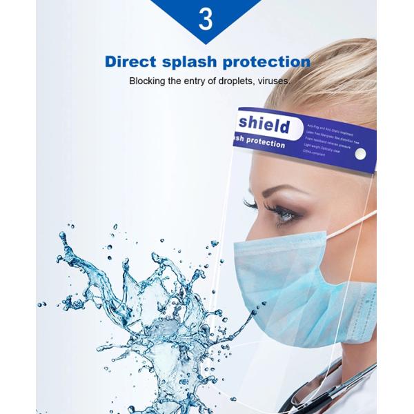 Head - Mounted Face Shield Visor , Blue Anti - Fog Reusable HD Protection Face Mask