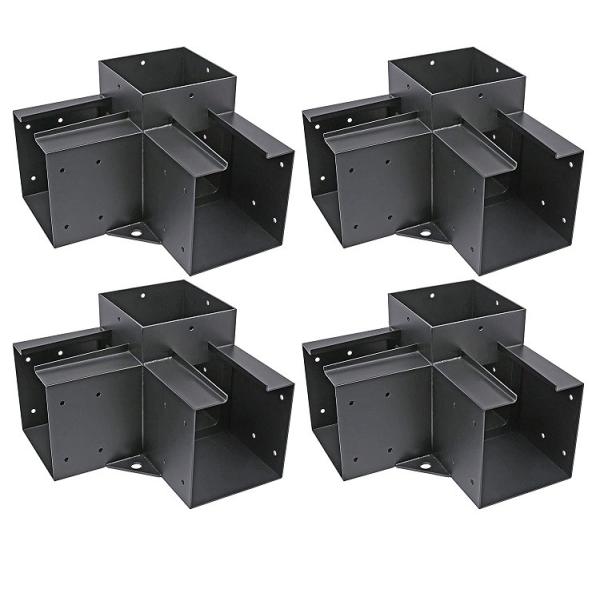 Buy Stamping Punching Bending Process Gazebo Stand 4x4 Pergola Bracket DIY Kit 2.2kg Shed at wholesale prices