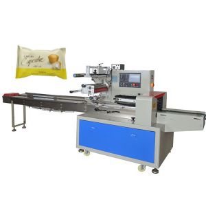 High Speed Food Packaging Machine , Automatic Sponge Cake Wrapping Machine