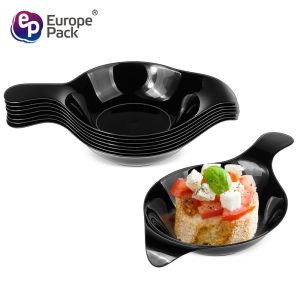 Wholesale cheap cute dinner transparent restaurant plates with handle