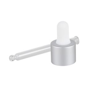 18/410 Frosted Silver Aluminum Cosmetic Dropper Essential Oil Glass Pipette