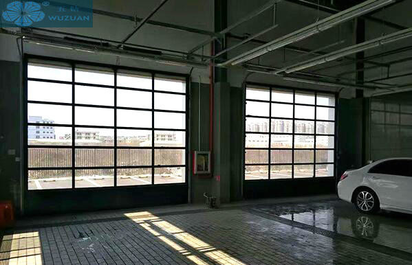 Buy Electrical 0.426mm 3000mm Height Clear Glass Garage Doors at wholesale prices