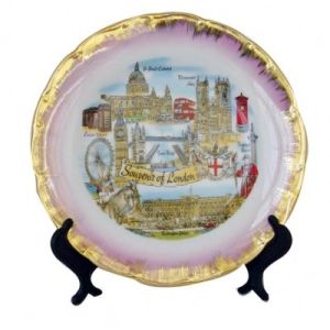 Quality Ceramic decorated plates with display holder for sale