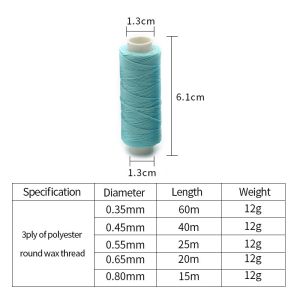 1mm 100% Polyester Leather Round Waxed Thread for Hand-sewn Leather Long-lasting