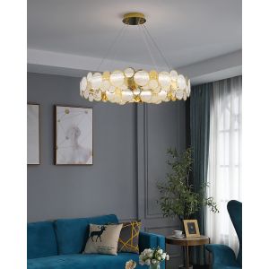 Modern chandelier lighting smoke gray glass round luxury crystal ceiling