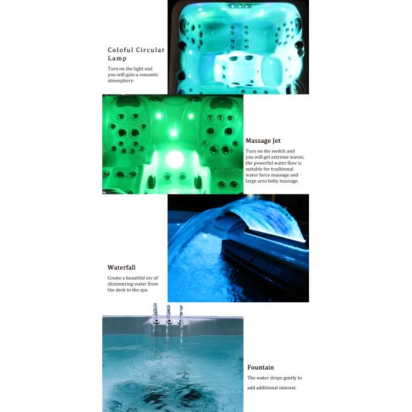 Balboa Control System Freestanding Outdoor Bathtub Spa Hot Tub For 4 Persons