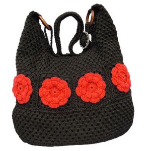 Handmade handbag hobo women black medium bag