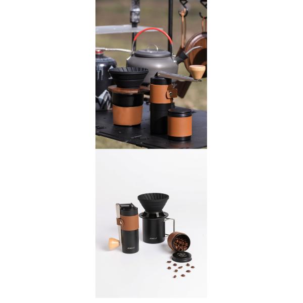 Metal Type Stainless Steel Hand Grinder and Ceramic Filter for All-In-One Camping Set
