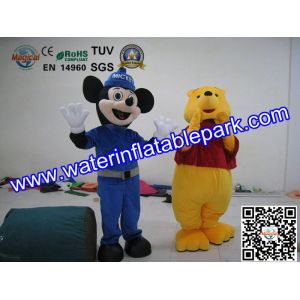 Plush Advertising Mascot Costume , Mickey And Winnie Mascot
