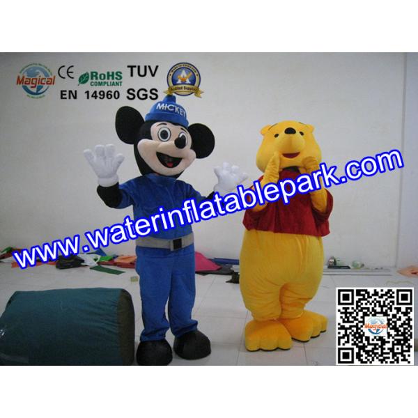 Plush Advertising Mascot Costume , Mickey And Winnie Mascot