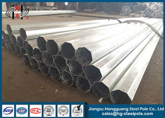 Buy 35FT 3mm Thick Q345 Galvanised Poles 500KG Load Polygonal Transmission at wholesale prices