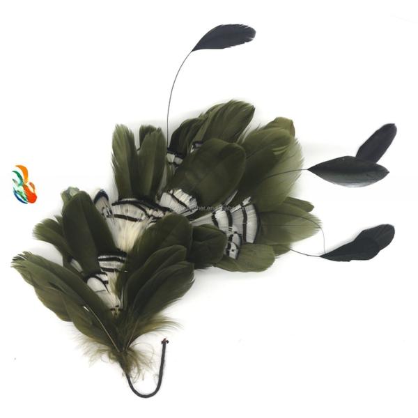 15*30 CM Stripped Coque and Goose Feather Flower Mount Perfect Headwear for Any Party