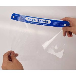 China 330 * 220mm Clear Disposable Face Shield Double Sided Polymer Materials on sale