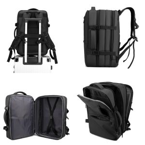 Geometric Pattern RFID Lightweight Black Anti-Theft Waterproof Laptop Backpack