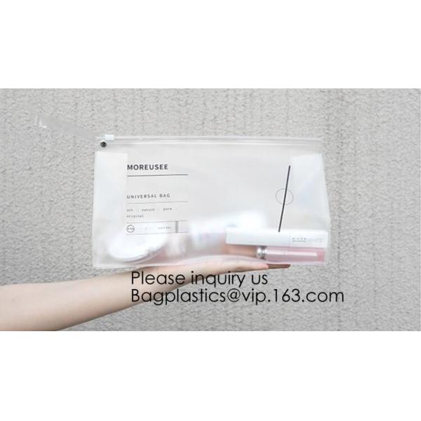 Waterproof Matte Sliding Zipper Pvc Eva Bag With Logo Printing,Eco-friendly Heat Seal Frosted EVA Cosmetic Bags With Sna
