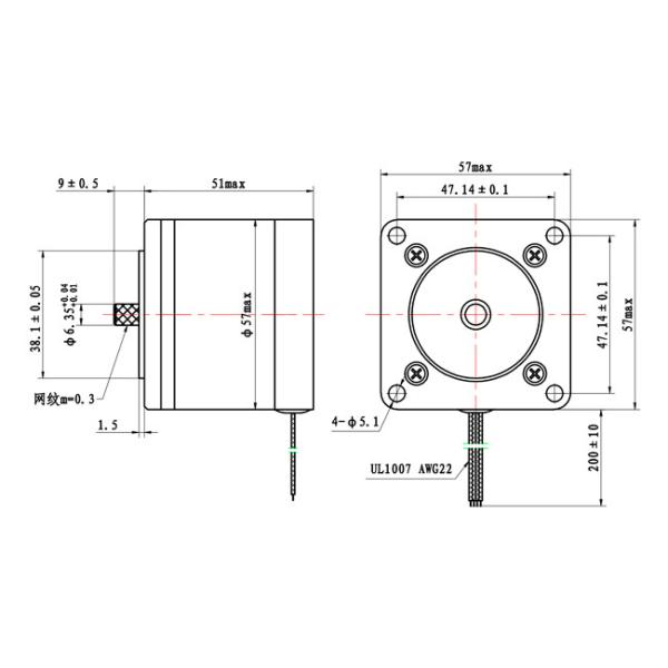 1.8 Degree Nema 23 Stepper Motor 3.0A Smooth Running 51mm Body 4 Wires For CNC Kit