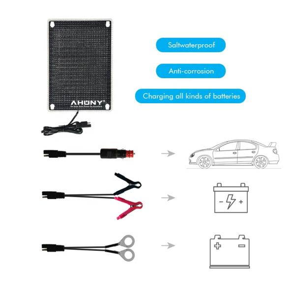 5w Solar Panel Trickle Charger For Car Charging Automobile Motorcycle Boat