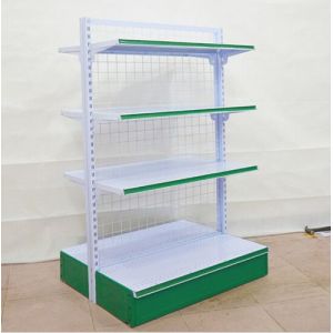 4 Layers Foldable Supermarket Display Shelving / Steel Storage Rack For Store