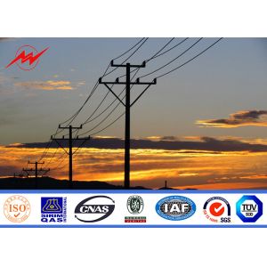 Galvanized 16m 10KN Electrical Steel Utility Pole 1mm To 30mm Thickness