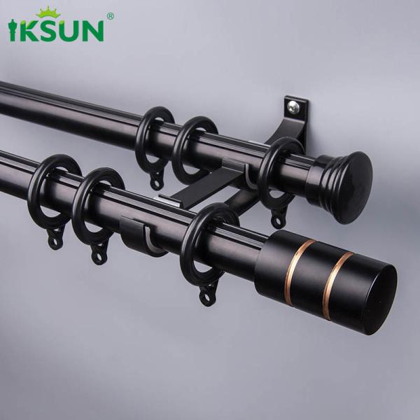 Buy 6.7m Double Aluminium Curtain Rod Wall Mount Anodized Treatment at wholesale prices