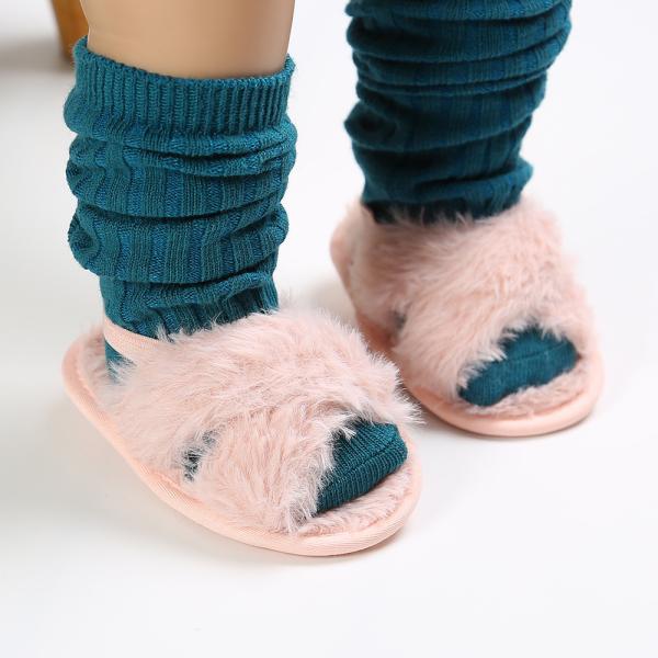 Buy New designed Faux fur soft-sole 0-18 months girl anti-slip walking baby sandals at wholesale prices