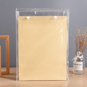 Folder Plastic Button Bag Holder Packaging PVC Document File Recycled