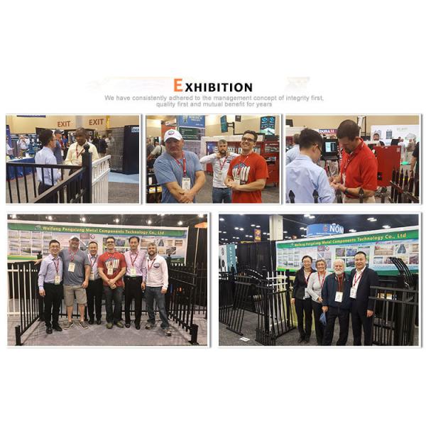 2.1*2.4m Powder Coated Stain black powder crimped spear garrison fencing panels