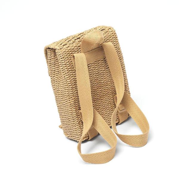 Women Rural Small Fresh Straw Woven Bag College Style Children Backpack