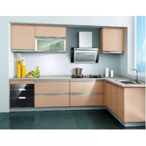 China Wood grain MFC kitchen cabinet on sale